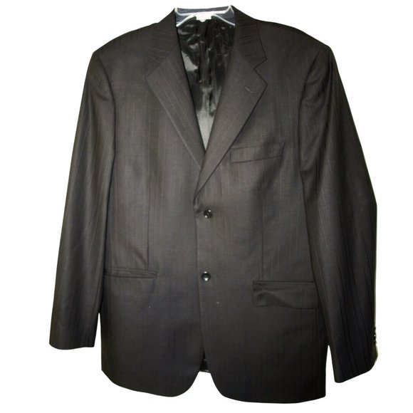 Angelico Gianni Manzoni black Italian wool suit jacket sz 40 drop 6R - Picture 2 of 11